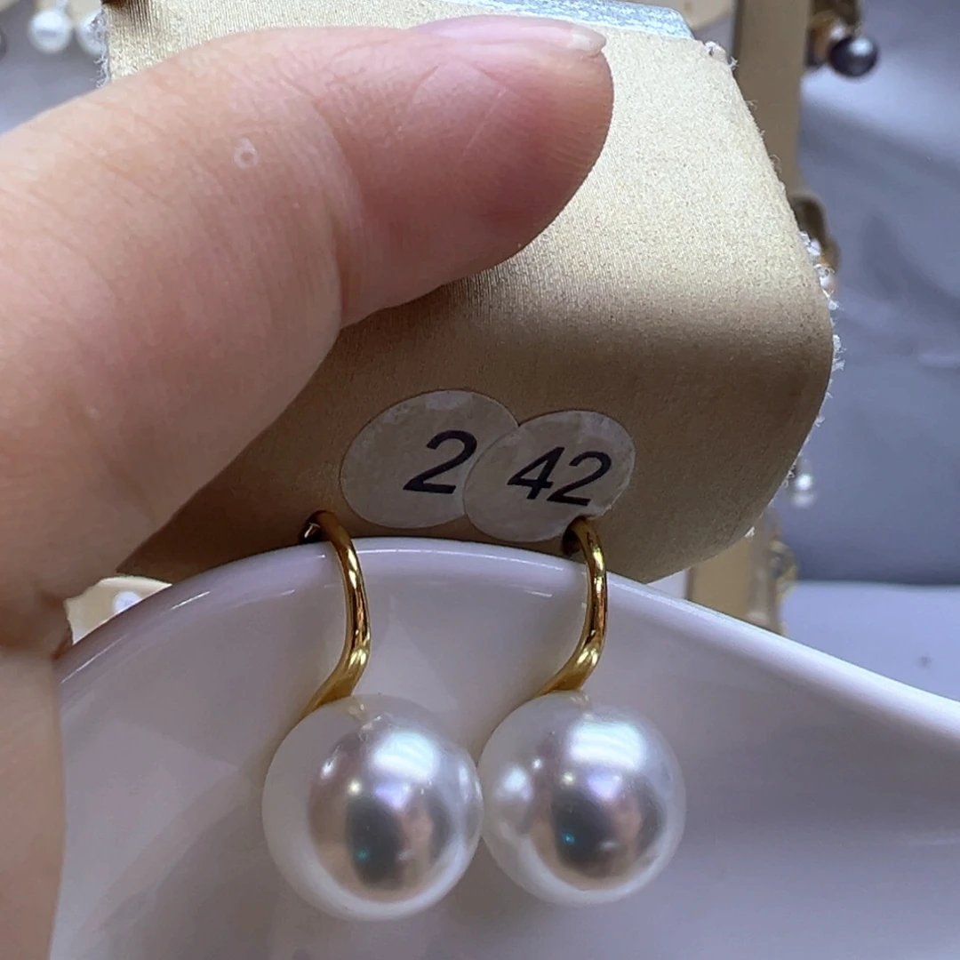 银S925镶嵌淡水珍珠耳饰