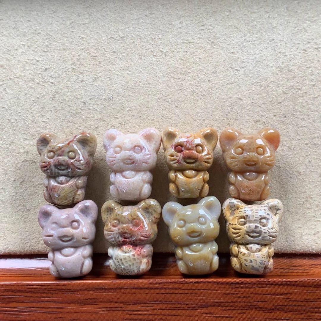 未镶嵌小老鼠漏80/组。中秋福利06硅化珊瑚（珊瑚玉）