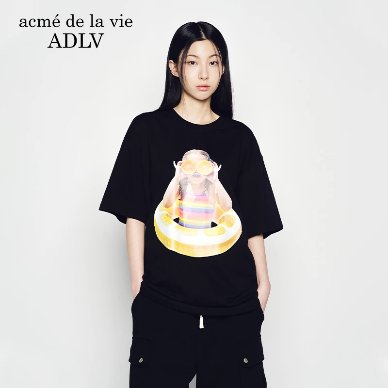 【夏季新款】ADLV短袖圆领爱心印花短袖春夏设计师宽松1