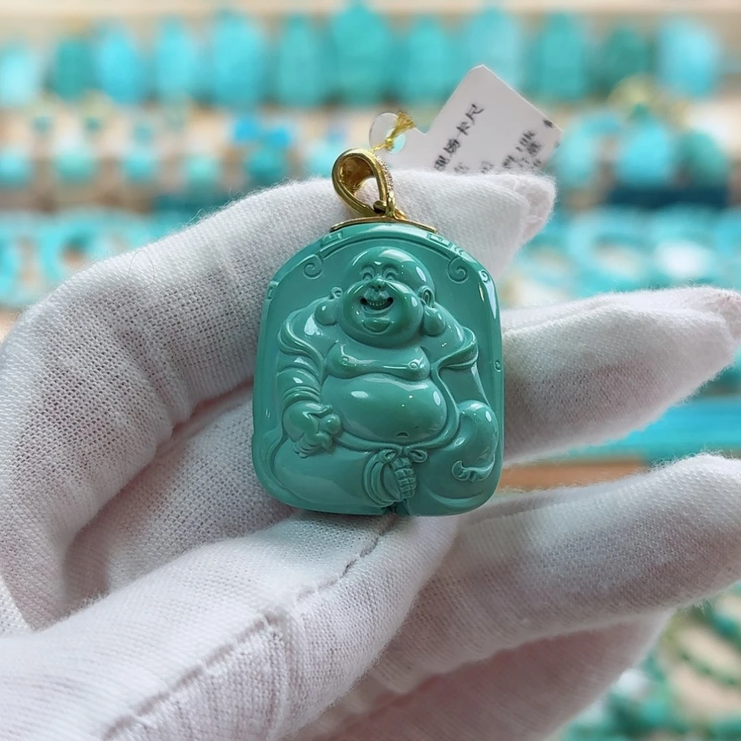 绿松石18K金镶嵌珠宝奇石