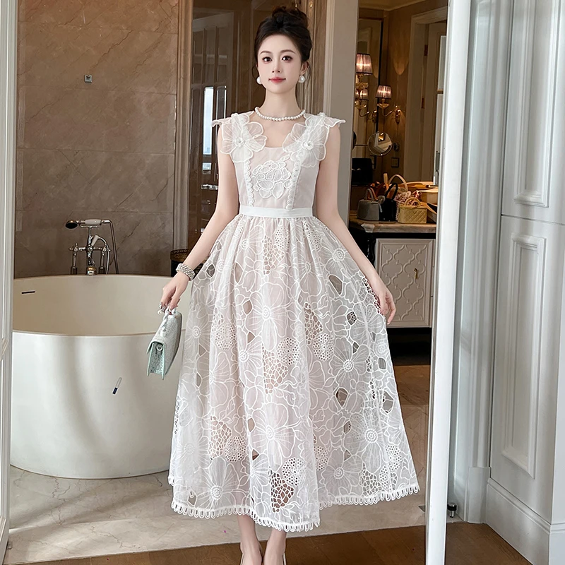 【惠子定制】时尚气质性感优雅轻奢高贵仙气法式减龄连衣裙15152