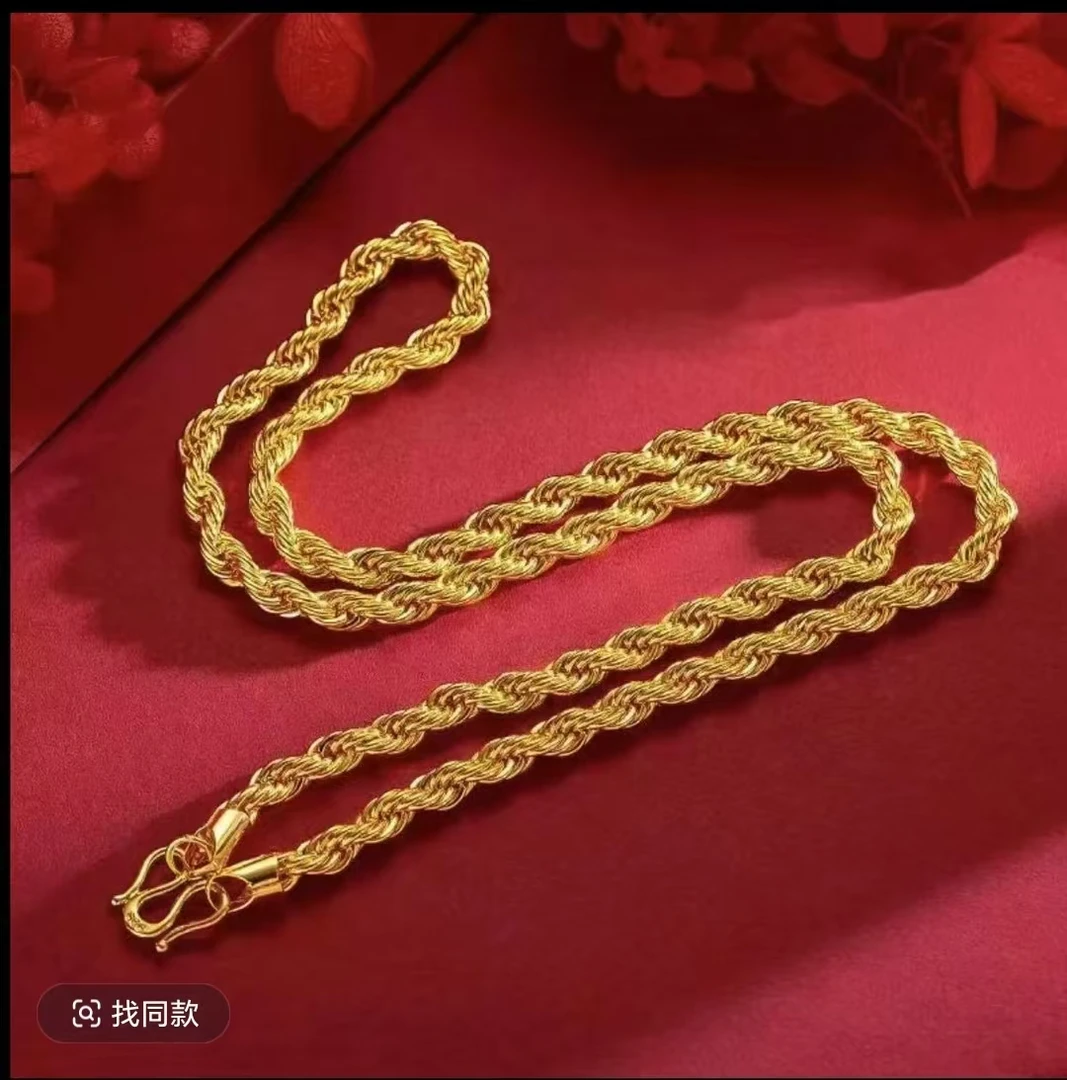 合金项链 合金项链2025（麻花项链）新款男士时尚气质百搭仿金饰品