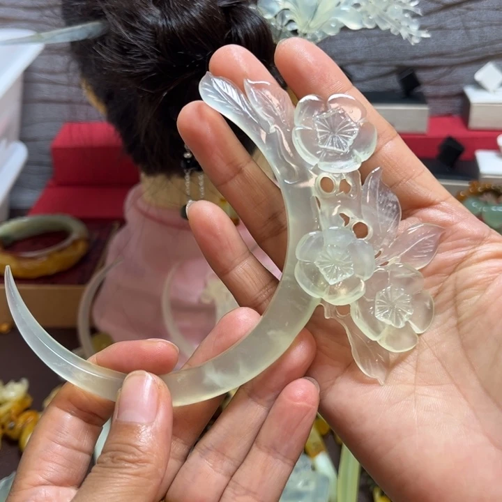 蛇纹石玉未镶嵌发簪