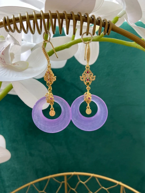 原创经典百搭气质款玉髓公主扣耳钩