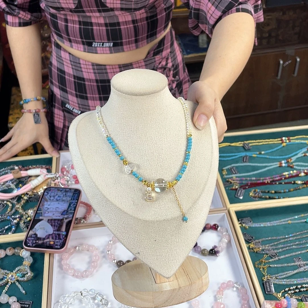 水晶手链银S925镀金镶嵌