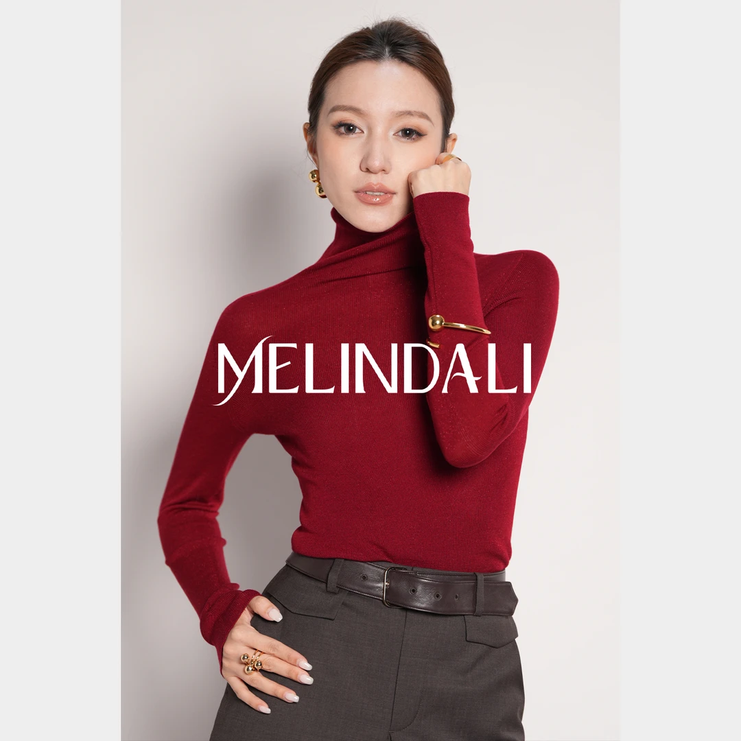 Melinda Li【打底Queen】18针澳洲美丽诺羊毛细闪金银丝显瘦打底衫
