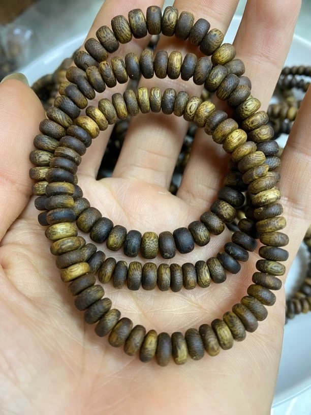 99沉算盘珠8mm5.5克17手围保真保天然纯手工打造国香绿棋楠