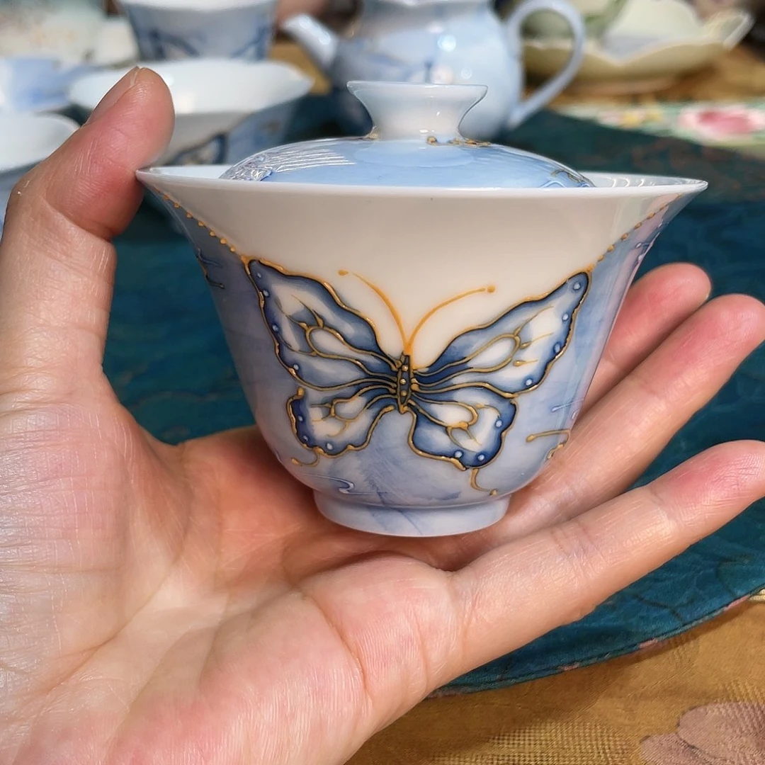 【闪购商品】荷漾鱼影念露盖碗