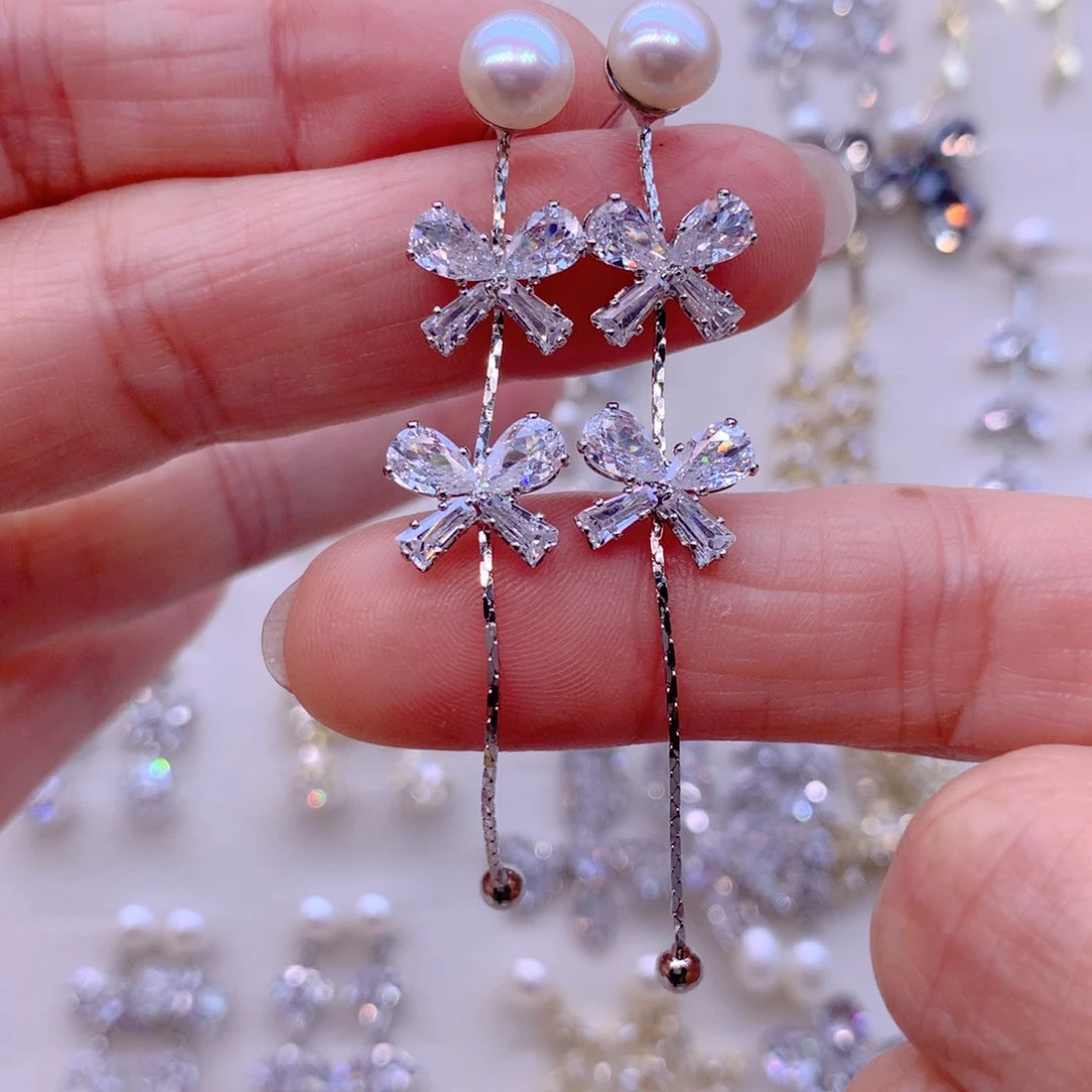 合金淡水珍珠耳饰