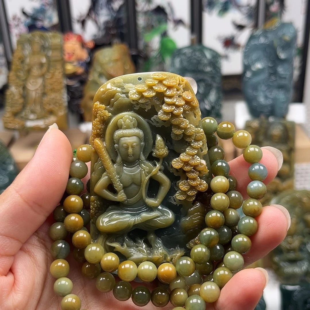 风***由翡翠未镶嵌颈饰天然翡翠a货虚空