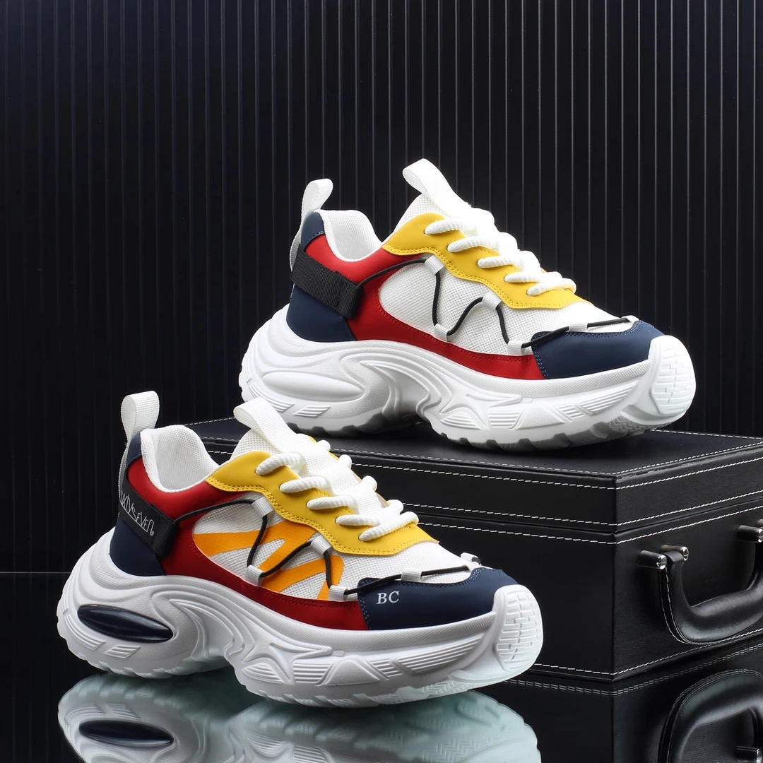 MOCCSOCC男士耐磨防滑痞帅老爹鞋时尚百搭休闲运动鞋增高潮流男鞋