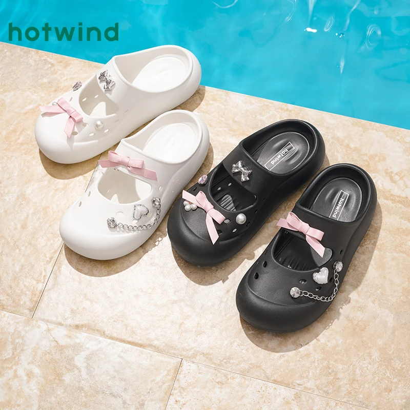 热风商场款女鞋凉鞋洞洞鞋双11返场秋冬四季保暖新款