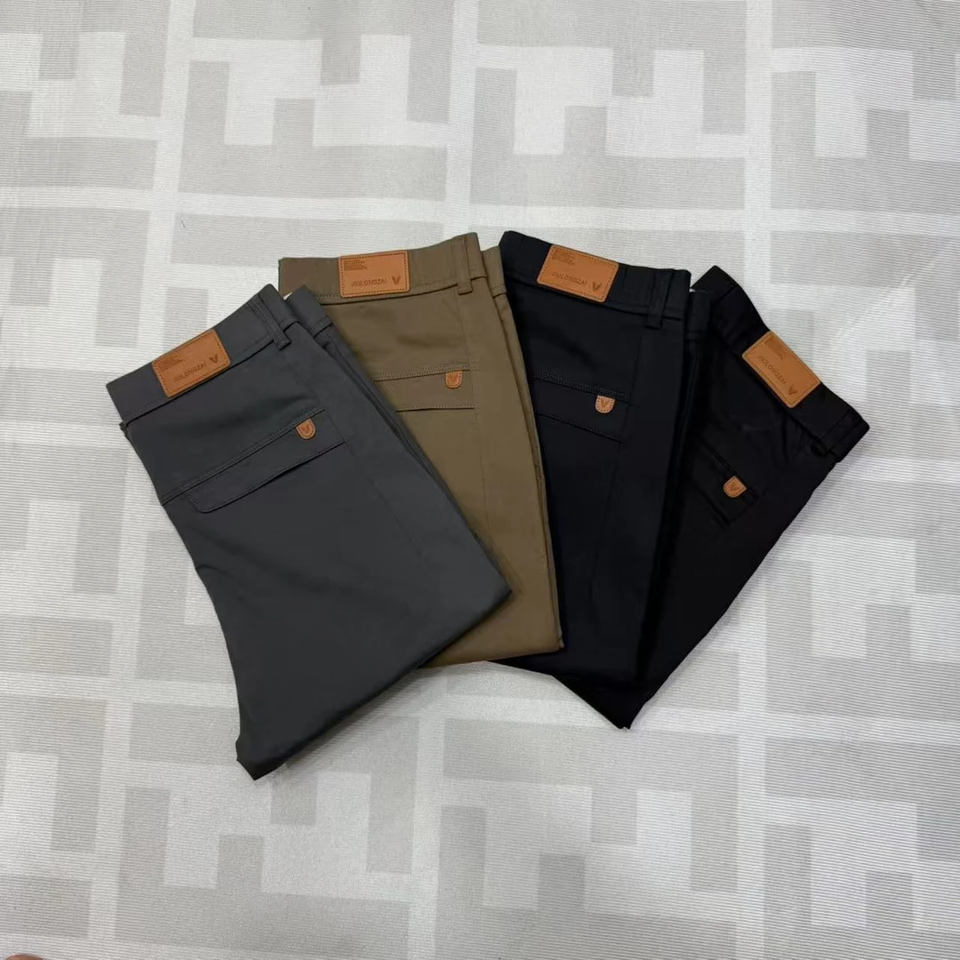 男士休闲裤时尚百搭修身商务舒秋季口袋通勤风水洗舒适轻奢纯色