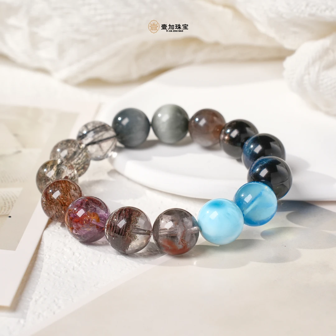 壹加师姐|12地Z全方位大满贯黑金超水晶多宝手串多样性发一7363n