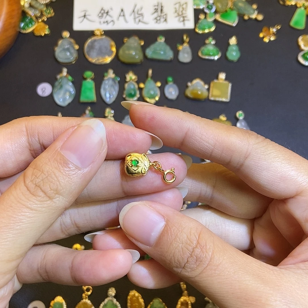 翡翠银S925镶嵌吊坠(不含链)