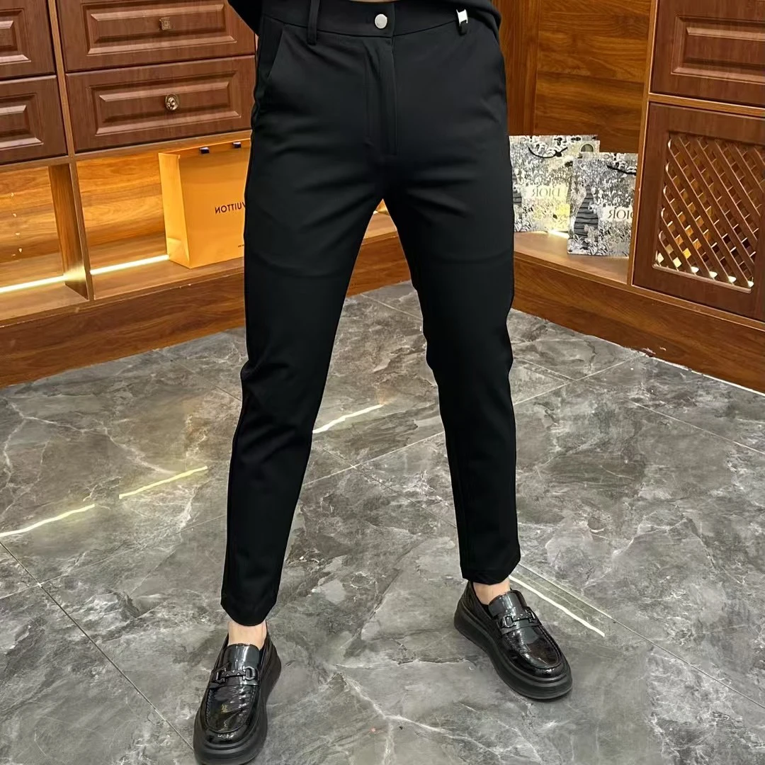 丽宝男装春季轻奢商务休闲九分直脚西裤（4074）