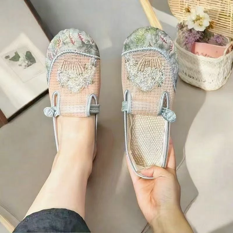 2025老北京布鞋网纱鞋春夏民族风女士中国风鞋复古软底夏季透气