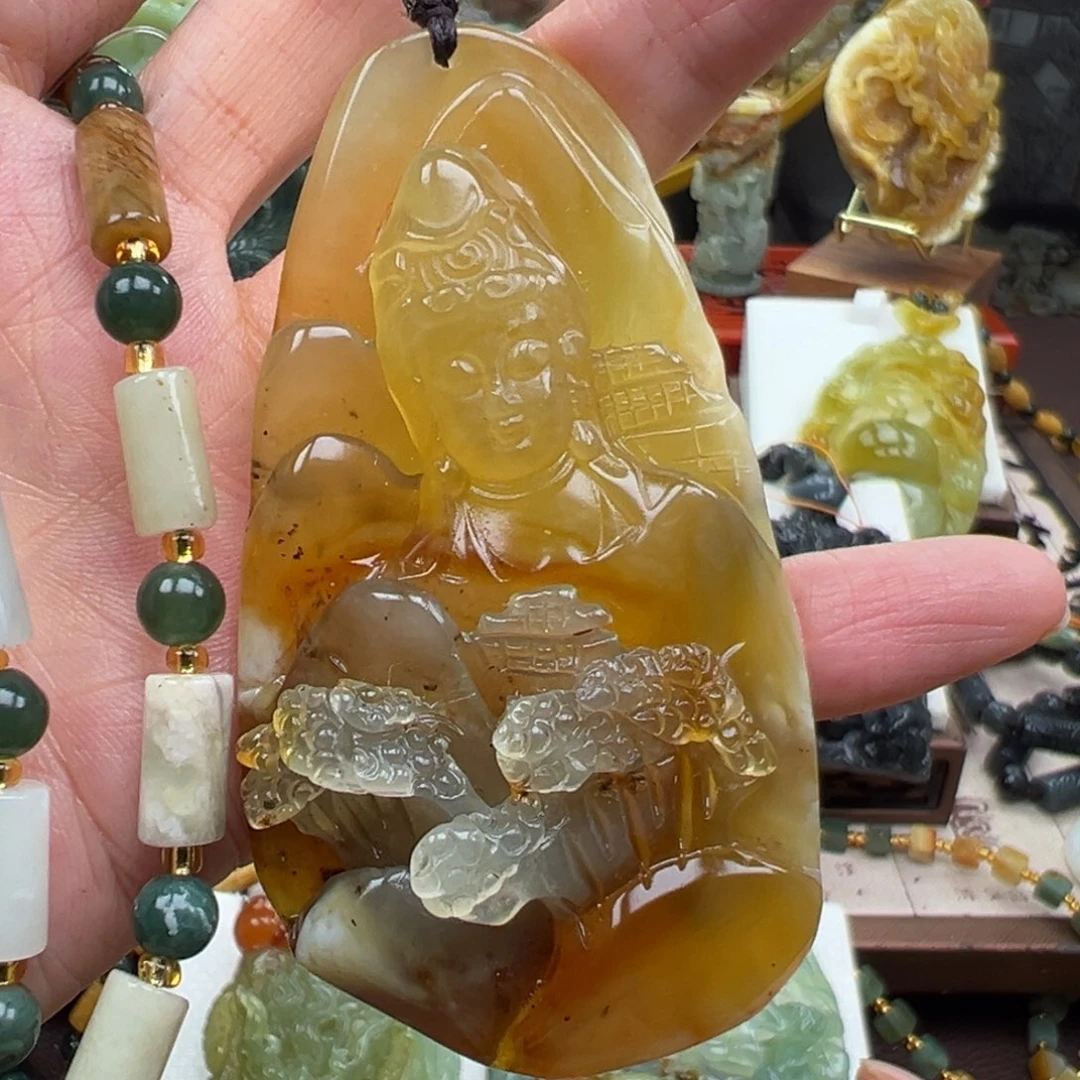 岫玉未镶嵌挂件挂件