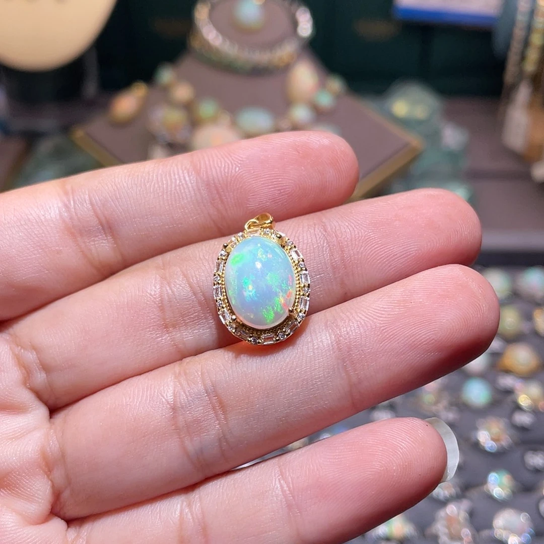 银S925镶嵌欧泊吊坠）O****?