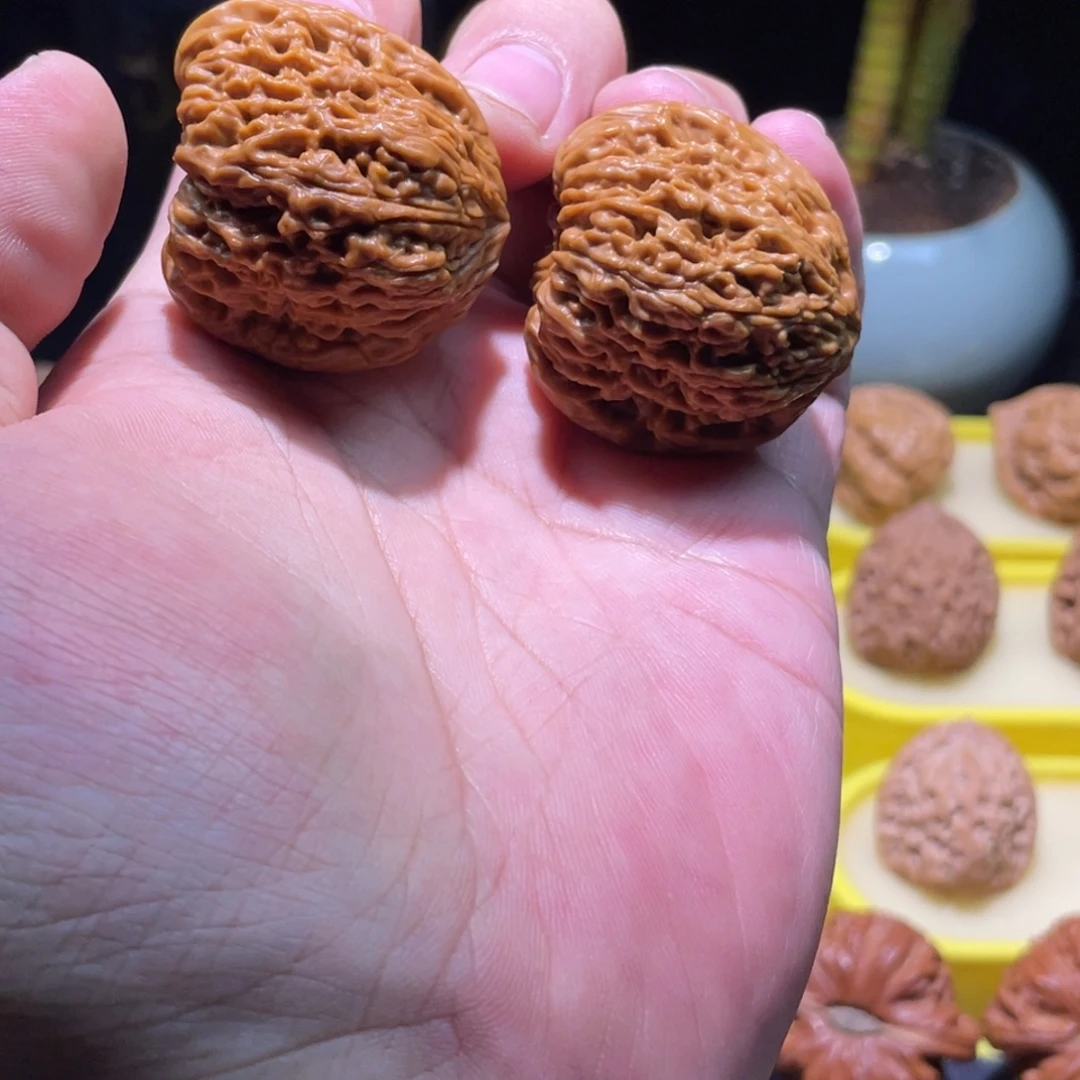 文玩核桃把件37全品满拉丝凹底天使团子