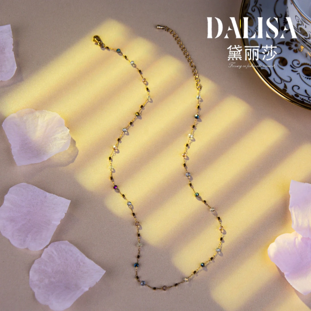 铜合金仿水晶项链 【黛丽莎】百搭时尚简约小珠珠项链LX3020