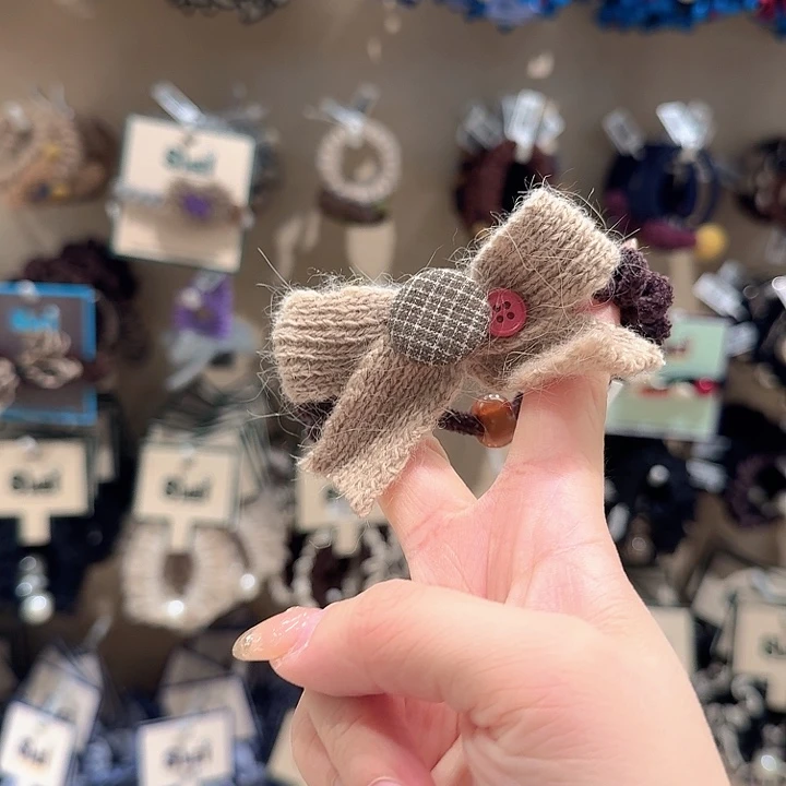 布艺非金属卡其蝴蝶结电话线