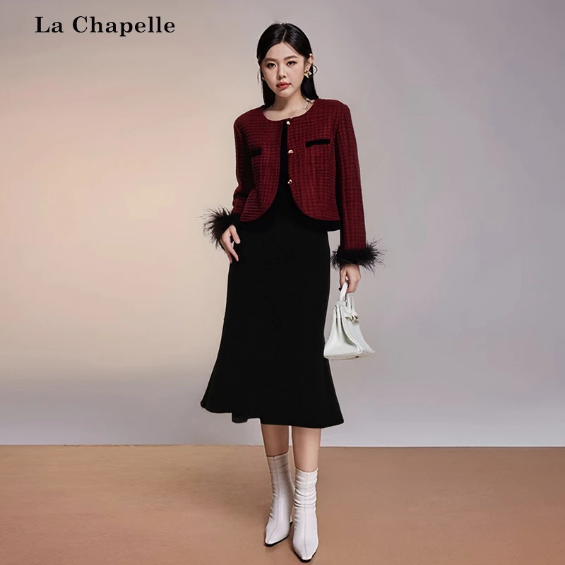 苏柏妮/【西西里记忆】秋冬气质小香风丝绒套装LA4ZL100991