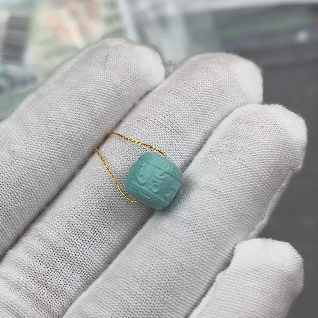 绿松石未镶嵌六字箴言编号67