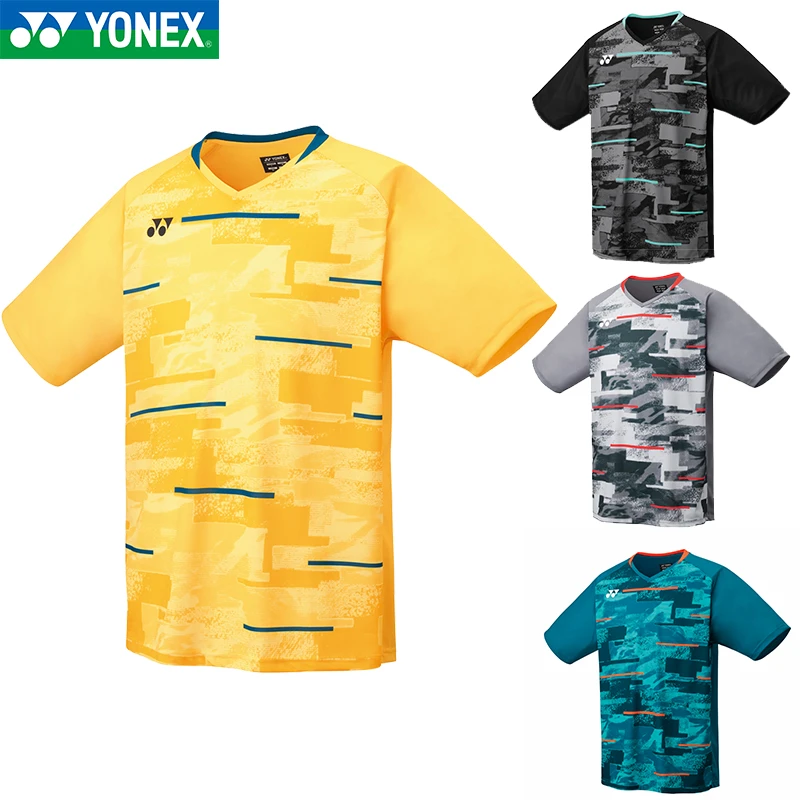 25年新款尤尼克斯YY羽毛球服男女比赛服球迷款上衣短袖YM0034EX