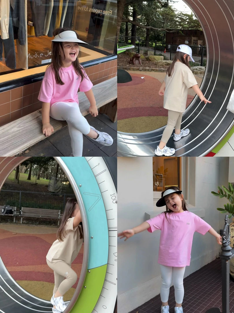 Enya小蘑菇 【亲子装】三色冰感烫字宽松T恤