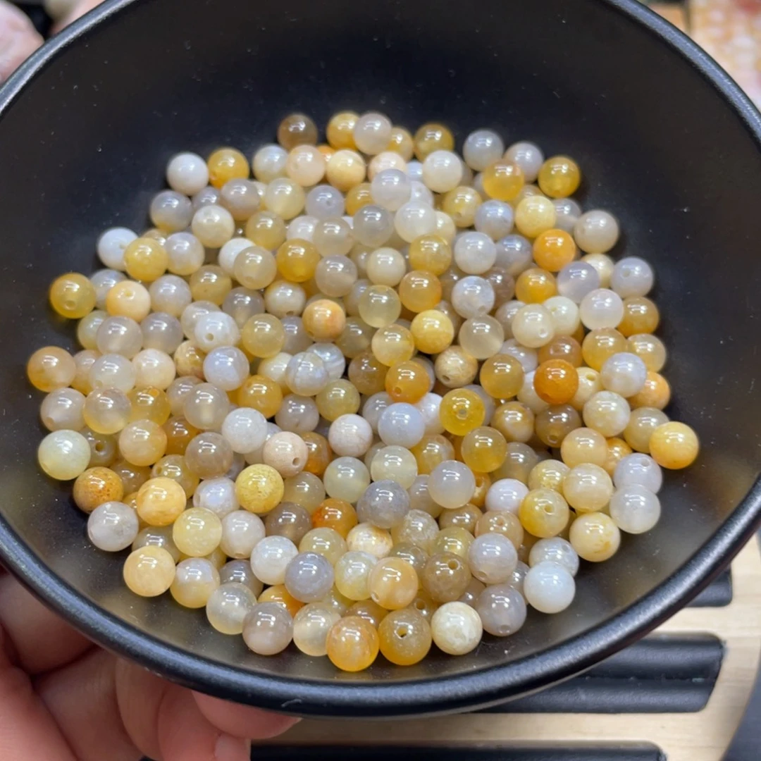 硅化玉未镶嵌颈饰散珠1.5米1克