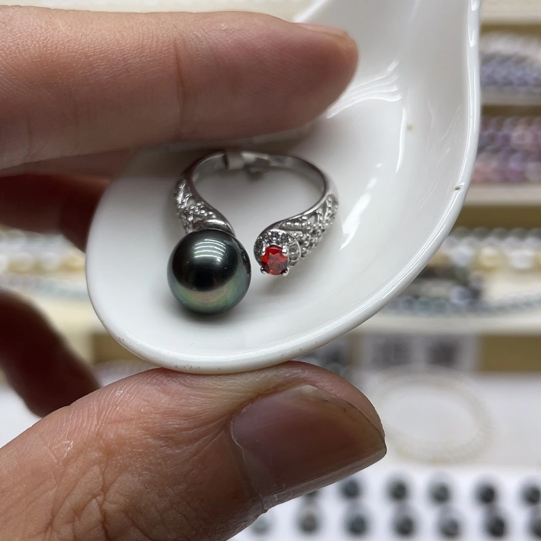 海水珍珠银S925镶嵌戒指