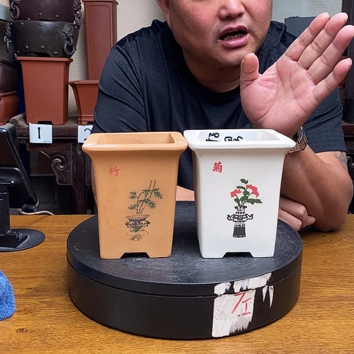 紫砂花盆货号一只两个方