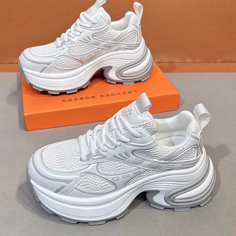 【JTG&SHOES 官方】小白鞋2025秋季运动休闲厚底增高的鞋白色老爹鞋
