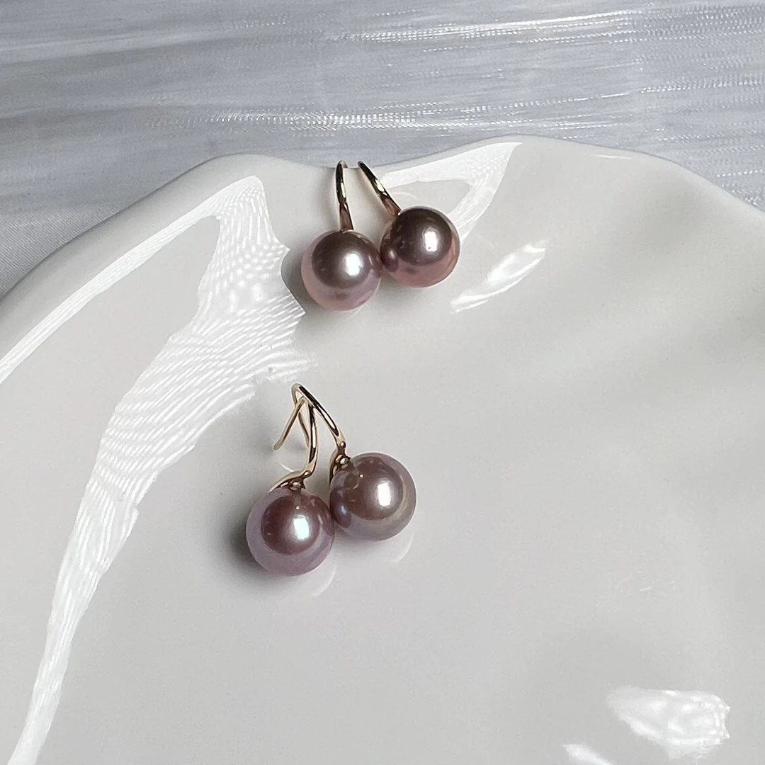 【北野珠宝】天然淡水珍珠耳钩B07H-802多样性发一11mm