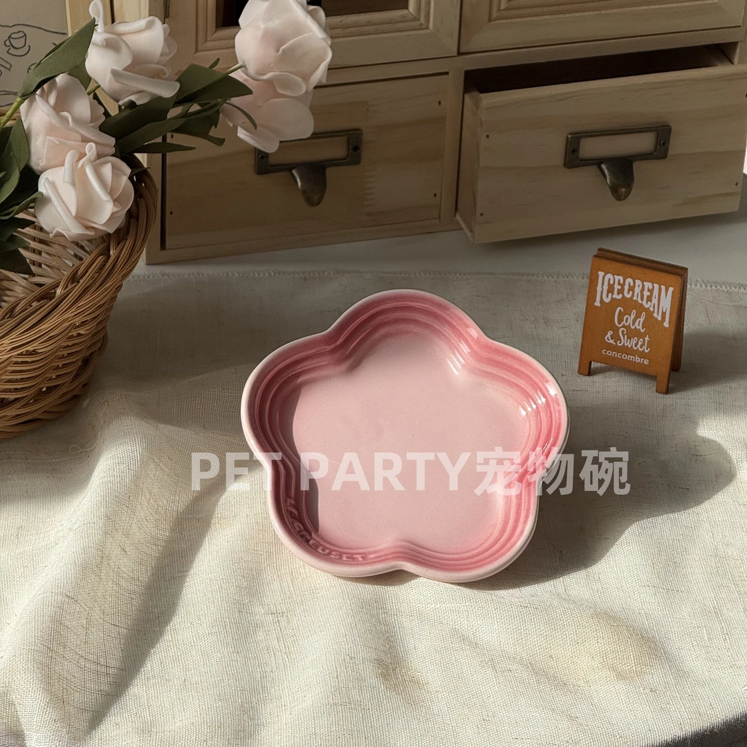 宠物派对酷彩梅花碟小号摆设餐盘梅花盘罐头摄影颜值餐具