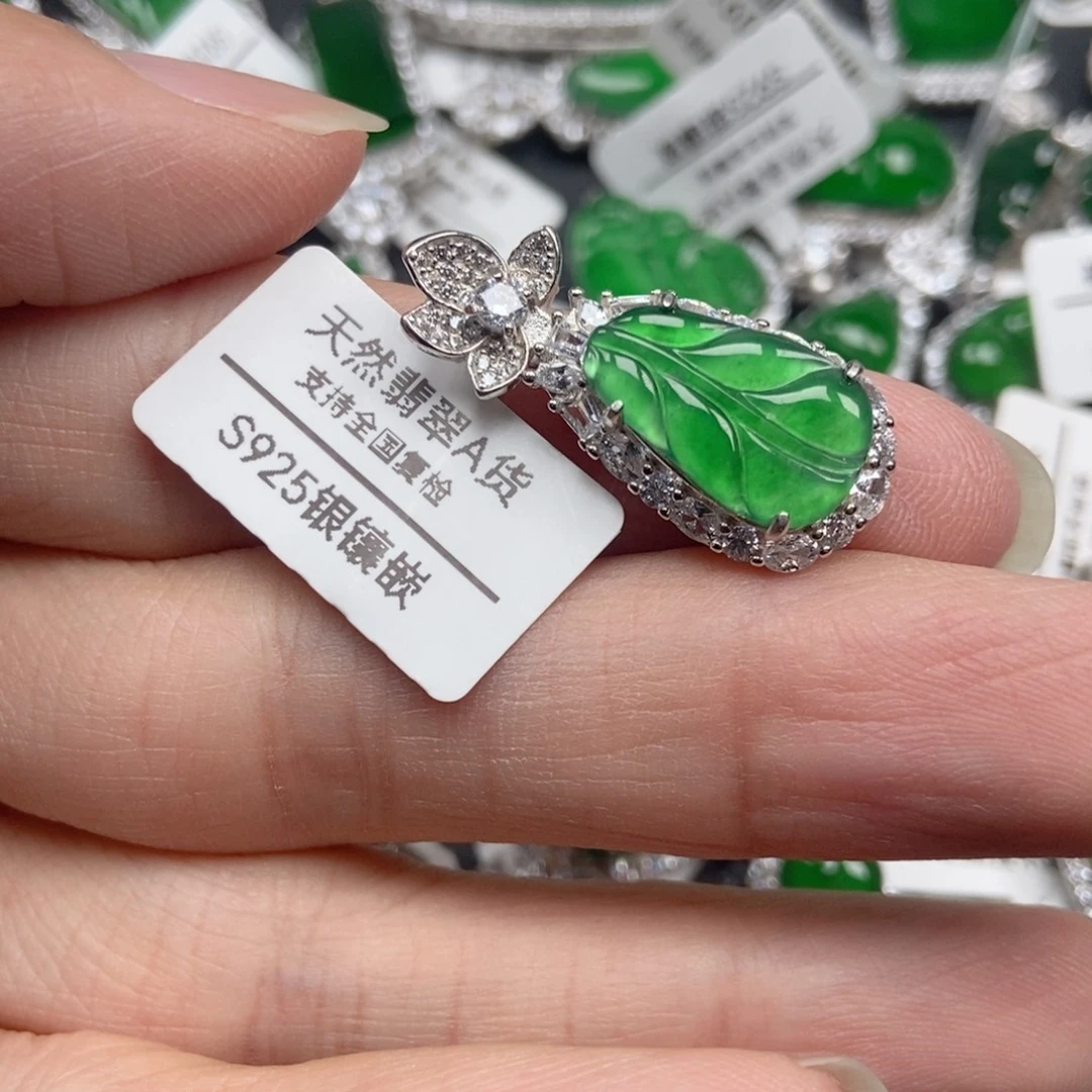 翡翠银S925镶嵌颈饰