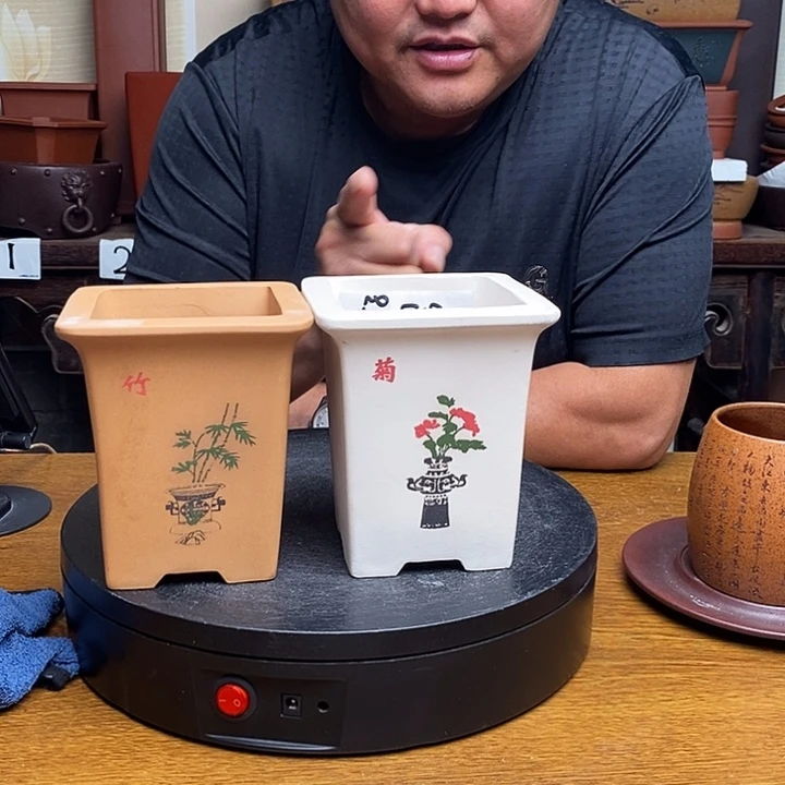 紫砂花盆货号一只两个方