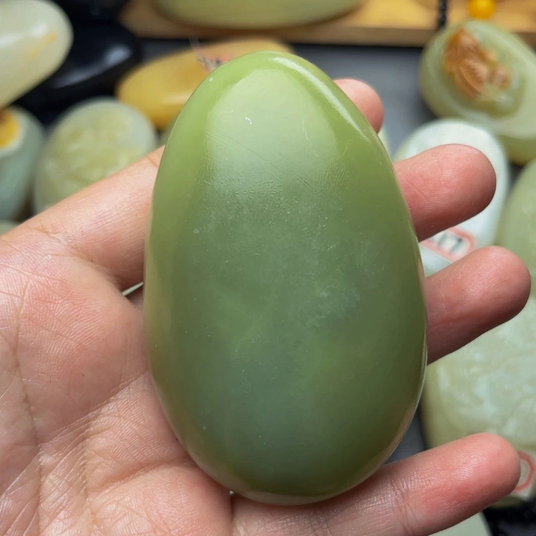 笔***子石材方解石手把件