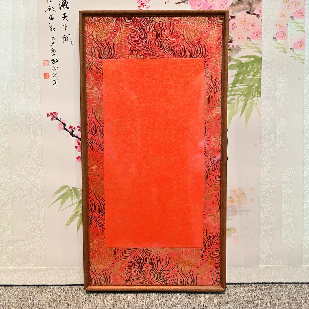 【33*66】红宋锦沙比利乌檀木原木原色实木榫卯画框相框