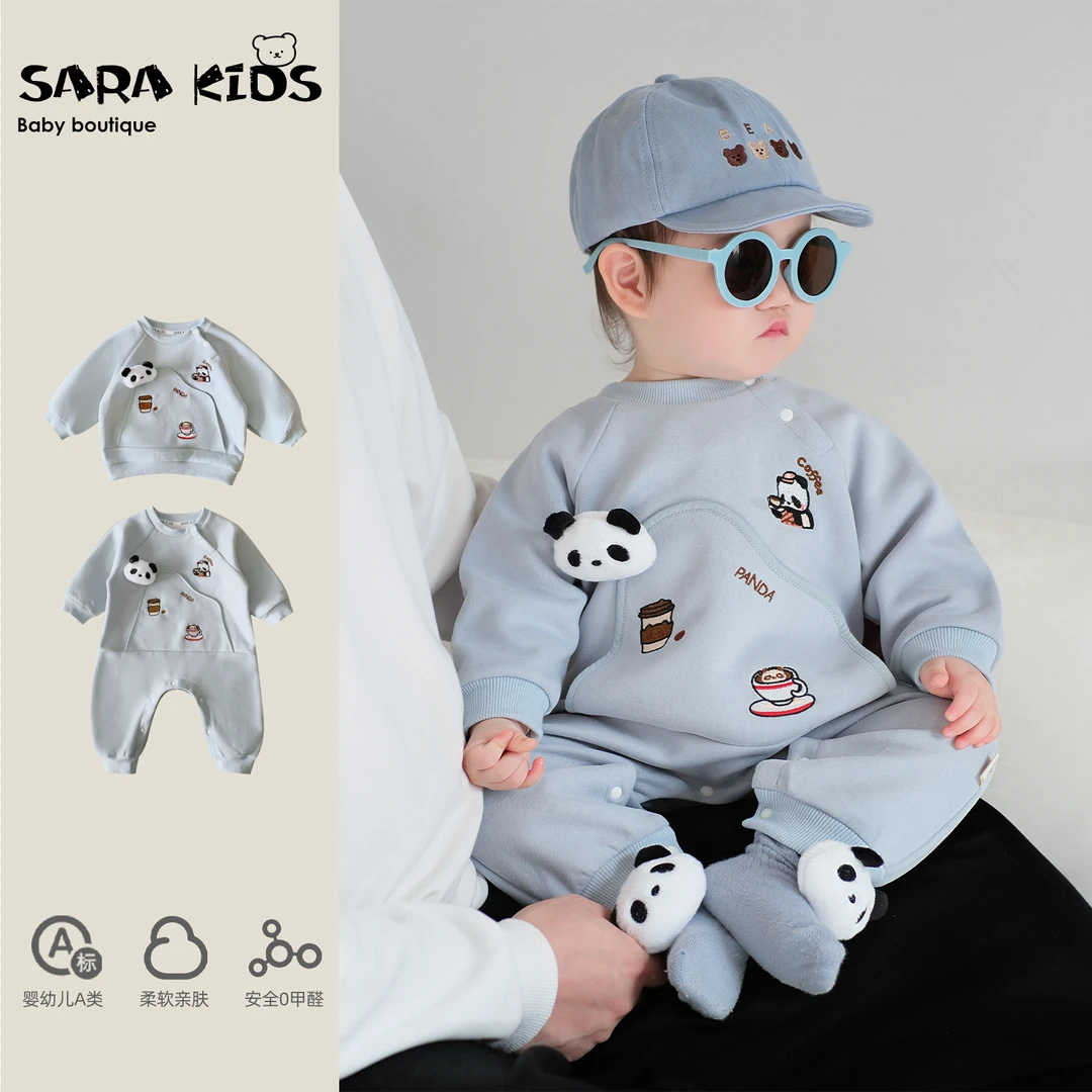 【春装新款】亲子超萌婴儿连体衣春装可爱洋气婴幼儿衣服早SK3807