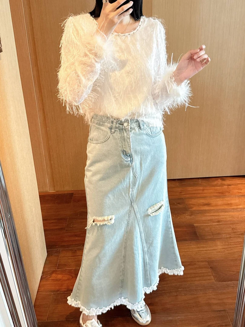 【张静芝】流苏须须毛毛袖衬衫