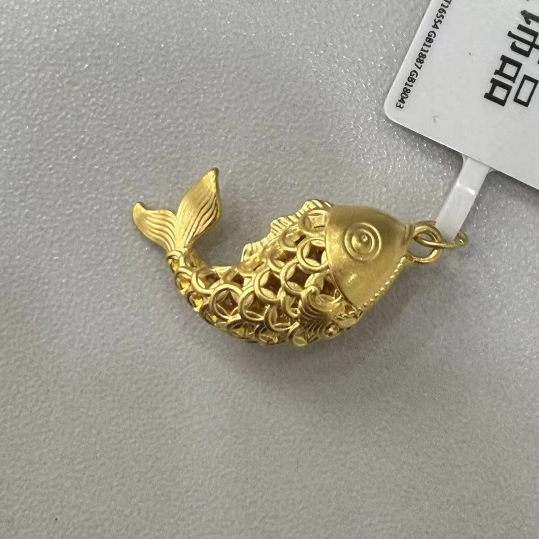 【莹莹专享】足金999钱币鱼GP    1.19纳金添福