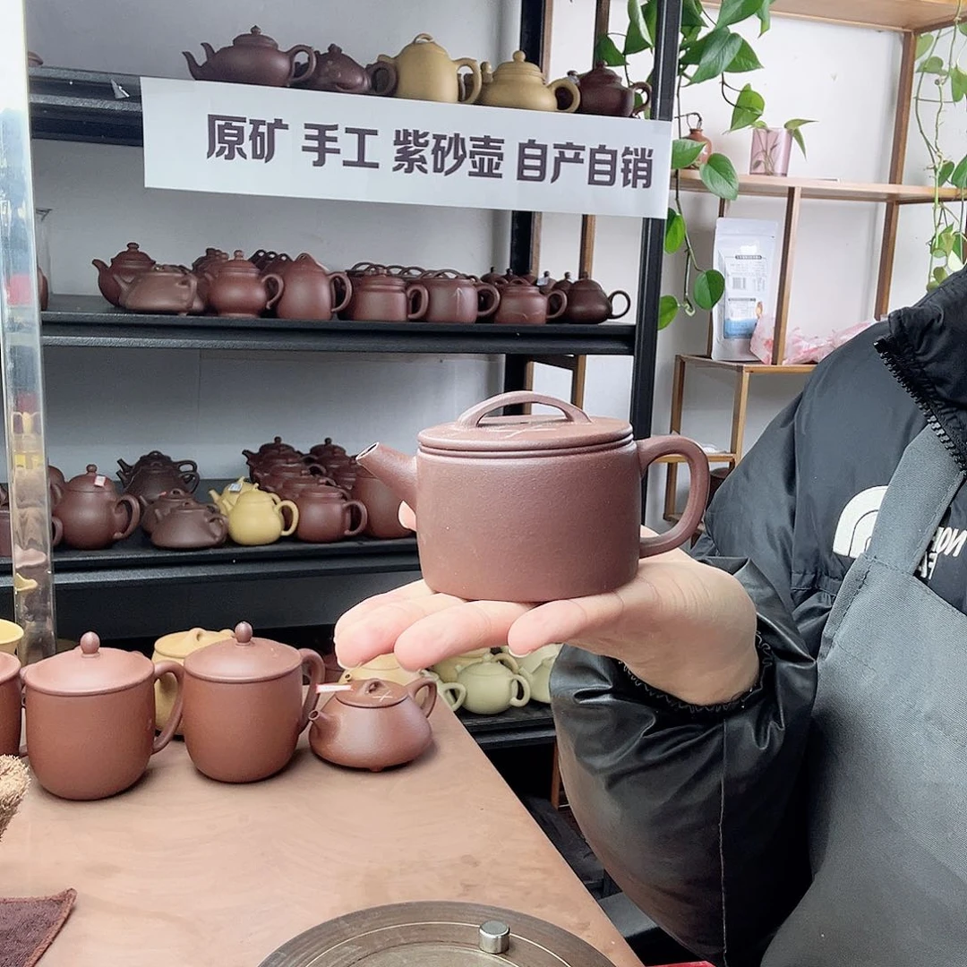 紫砂茶壶紫泥汉瓦壶