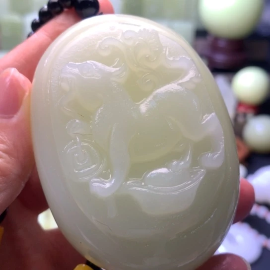石材方解石手把件