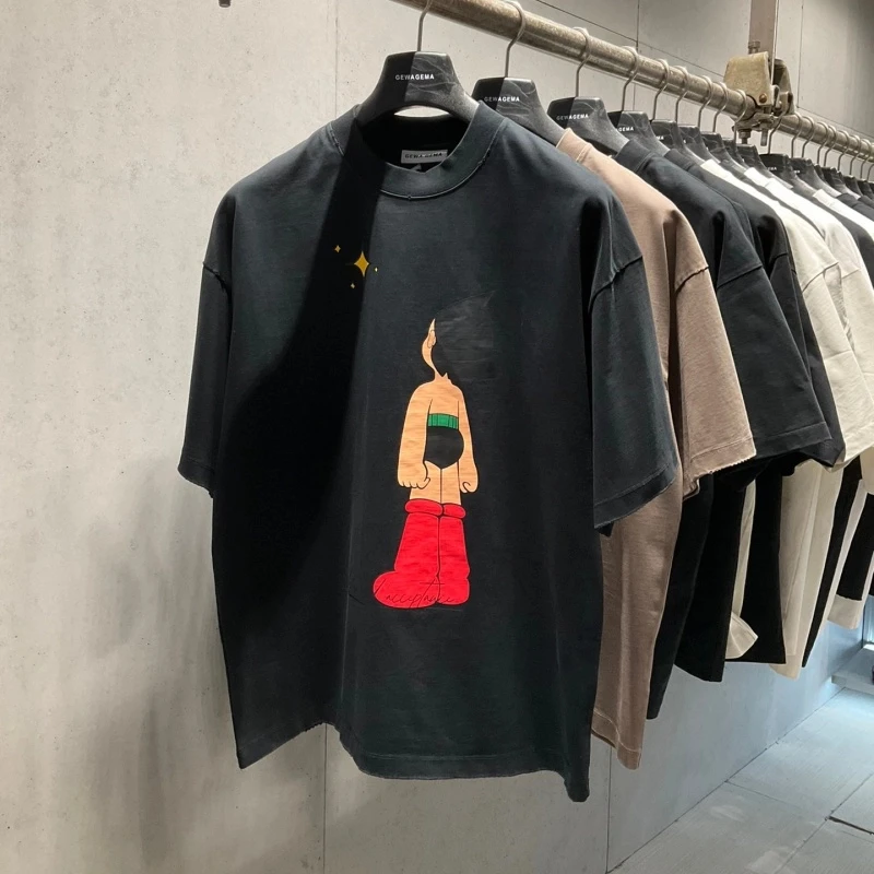 奥特莱斯~外贸清仓美式复古高街潮牌短袖t恤男女纯棉半袖宽松上衣