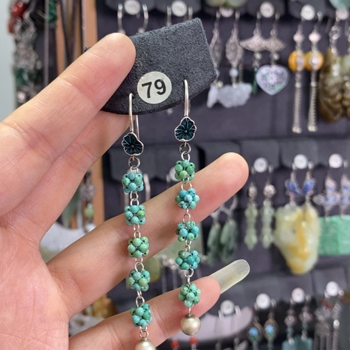 玛瑙/玉髓耳坠银S925镶嵌柴****）X25