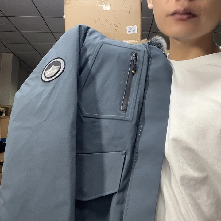 大毛领蓝灰色鹅170码