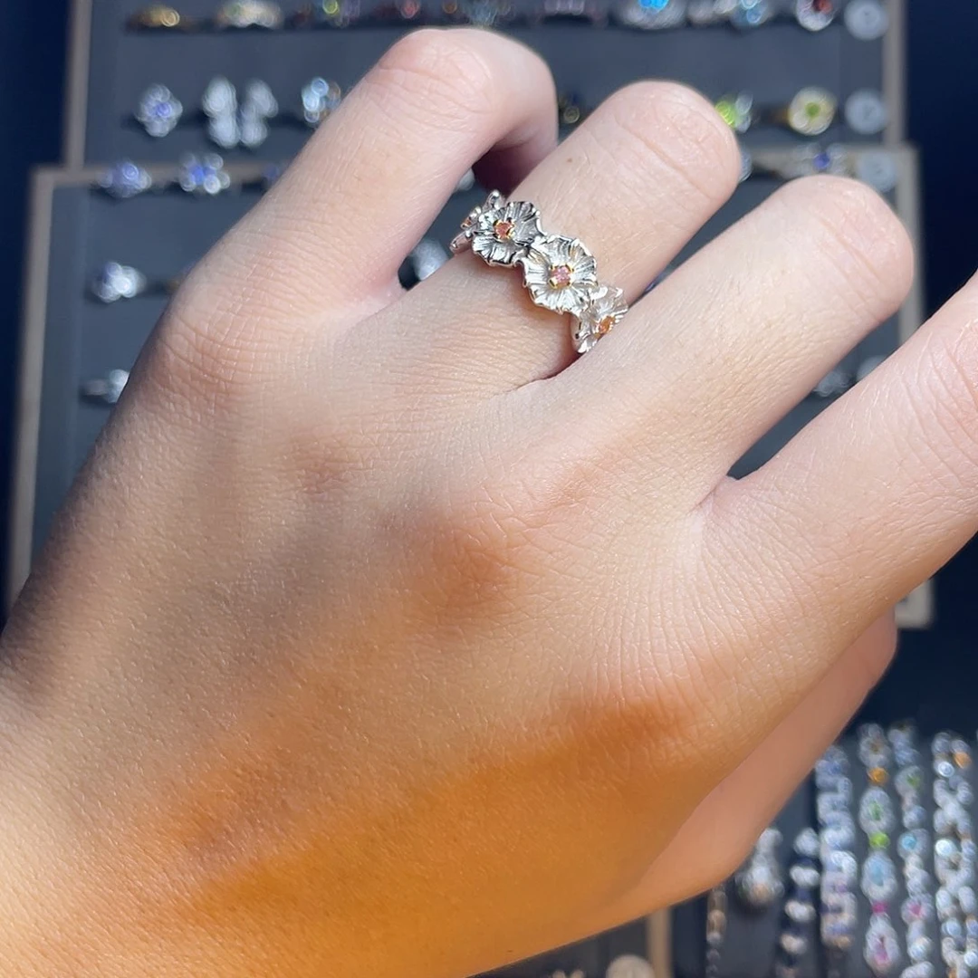 碧玺戒指银S925镶嵌诶*為拍两份