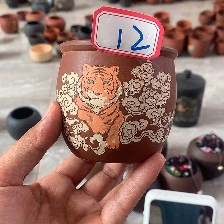 云南建水紫陶彩填壶风**淡